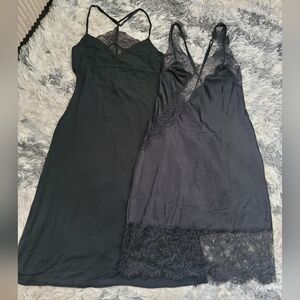 Victoria's Secret Black Lace Chemise Set